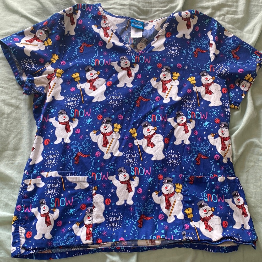 Frosty the Snowman Scrub Top